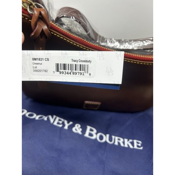 Dooney & Bourke Tracy Chestnut Brown Leather Crossbody Purse - Picture 3 of 8